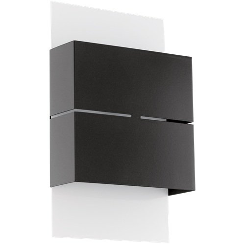 Kibea LED væglampe i galvaniseret stål Anthracite og Hvid, 2x2,5W LED, bredde 15 cm, dybde 7,5 cm, højde 26 cm.